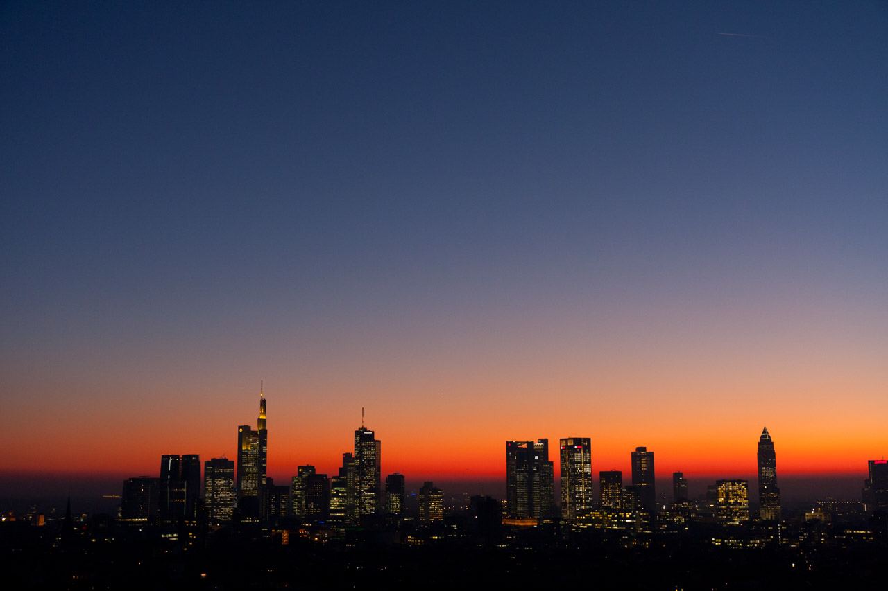 Sonnenuntergang Skyline Frankfurt
